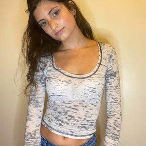 Form Fitted Comfortable Sheer Grey Long Sleeve